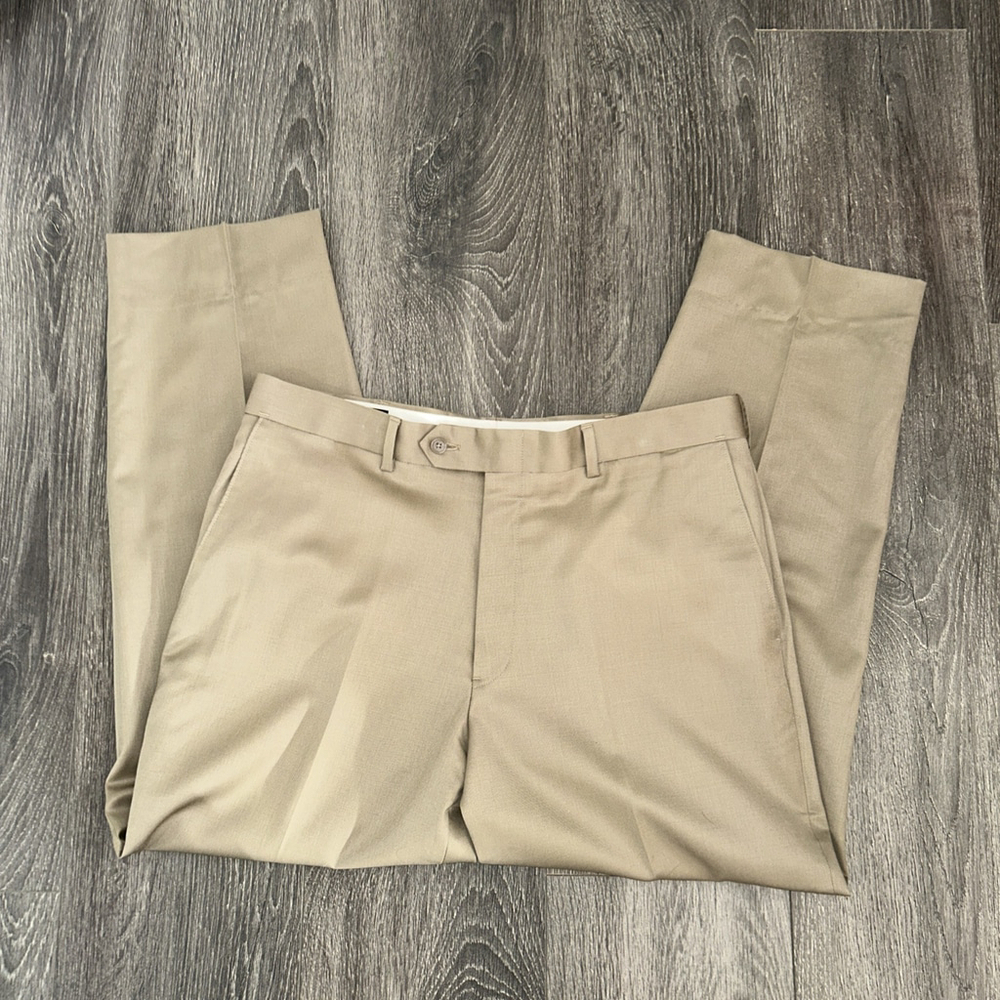 HS&M Men’s 36 Tan Dress Pants Flat Front Slacks
